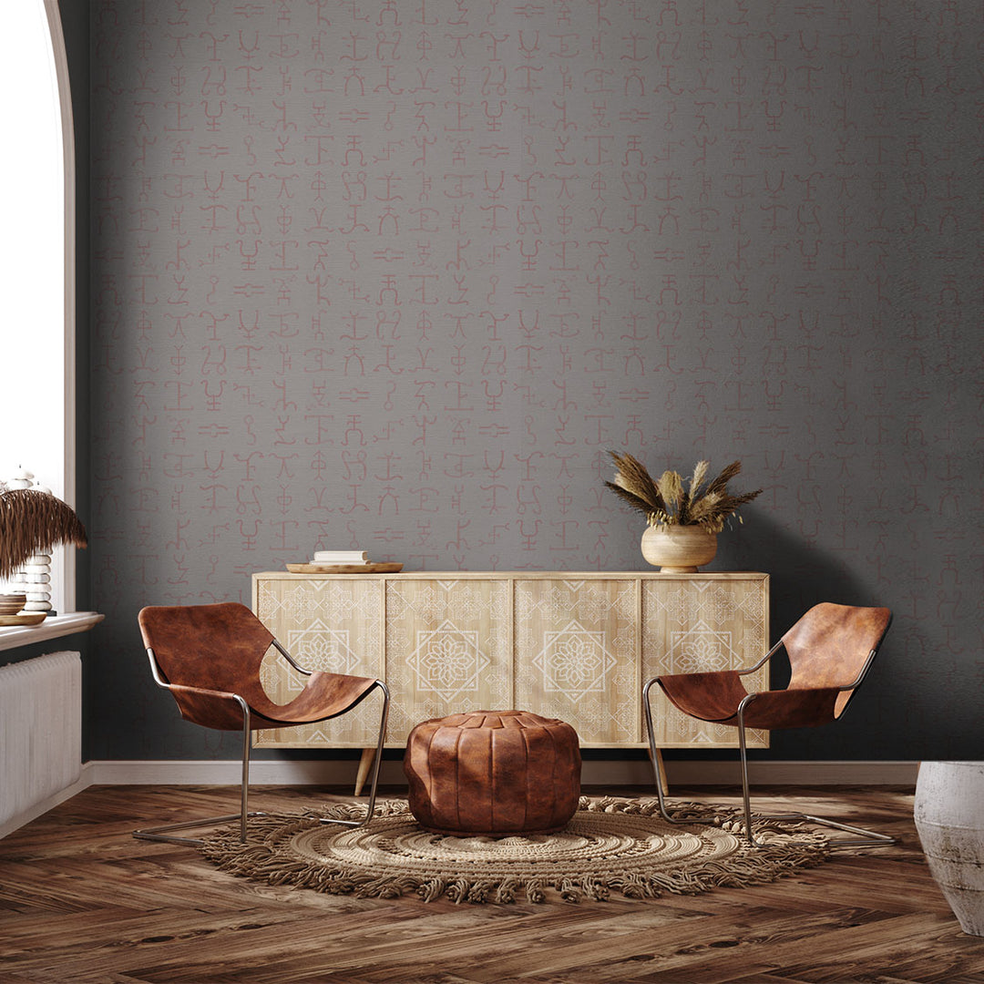 Western Hieroglyphs - Corral <br> Grasscloth