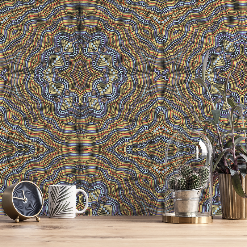 Aboriginal - Joey - Trendy Custom Wallpaper | Contemporary Wallpaper Designs | The Detroit Wallpaper Co.