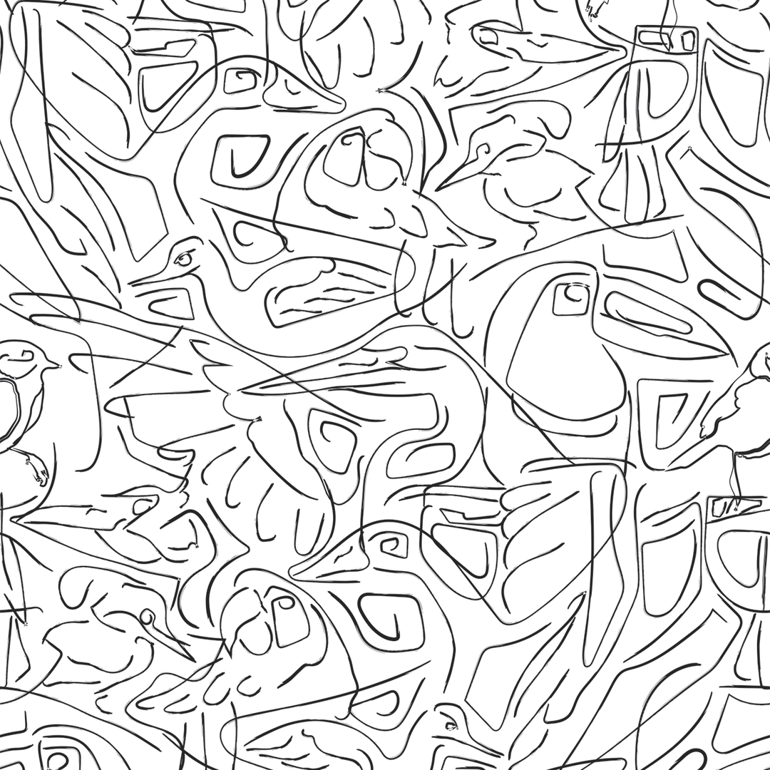 Aviary - Sketch - Trendy Custom Wallpaper | Contemporary Wallpaper Designs | The Detroit Wallpaper Co.