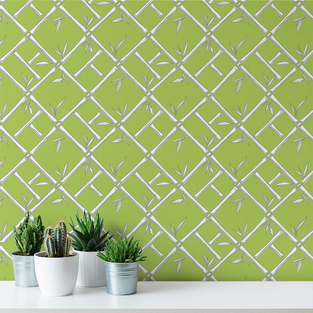 Bamboo - Asparagus - Trendy Custom Wallpaper | Contemporary Wallpaper Designs | The Detroit Wallpaper Co.