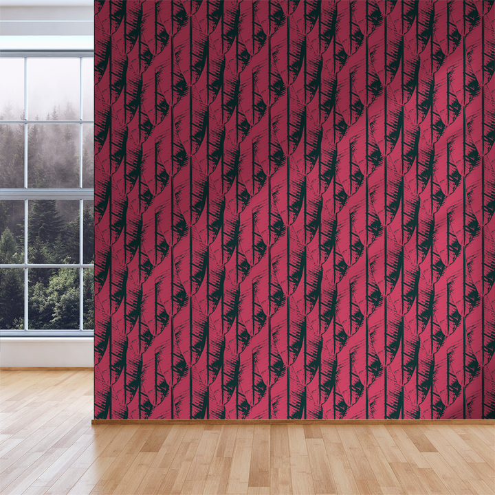 Banana Palm - Ruby - Trendy Custom Wallpaper | Contemporary Wallpaper Designs | The Detroit Wallpaper Co.