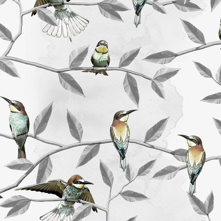 Bee Eater - Washed - Trendy Custom Wallpaper | Contemporary Wallpaper Designs | The Detroit Wallpaper Co.