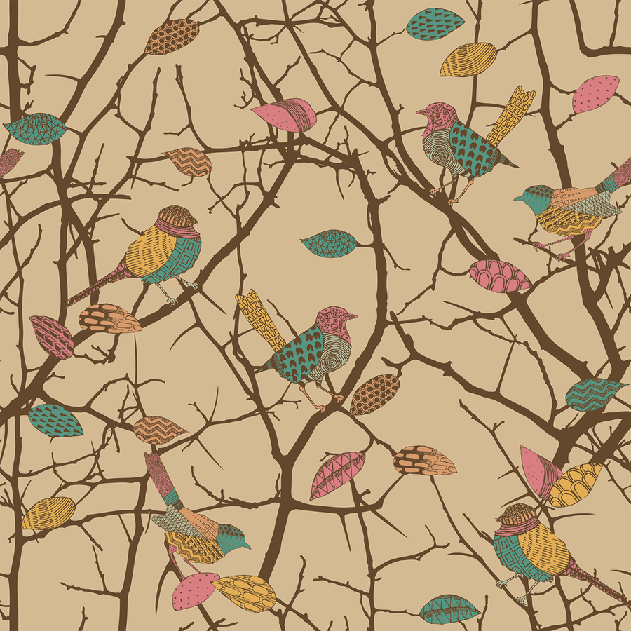 Birdz - Robin - Trendy Custom Wallpaper | Contemporary Wallpaper Designs | The Detroit Wallpaper Co.