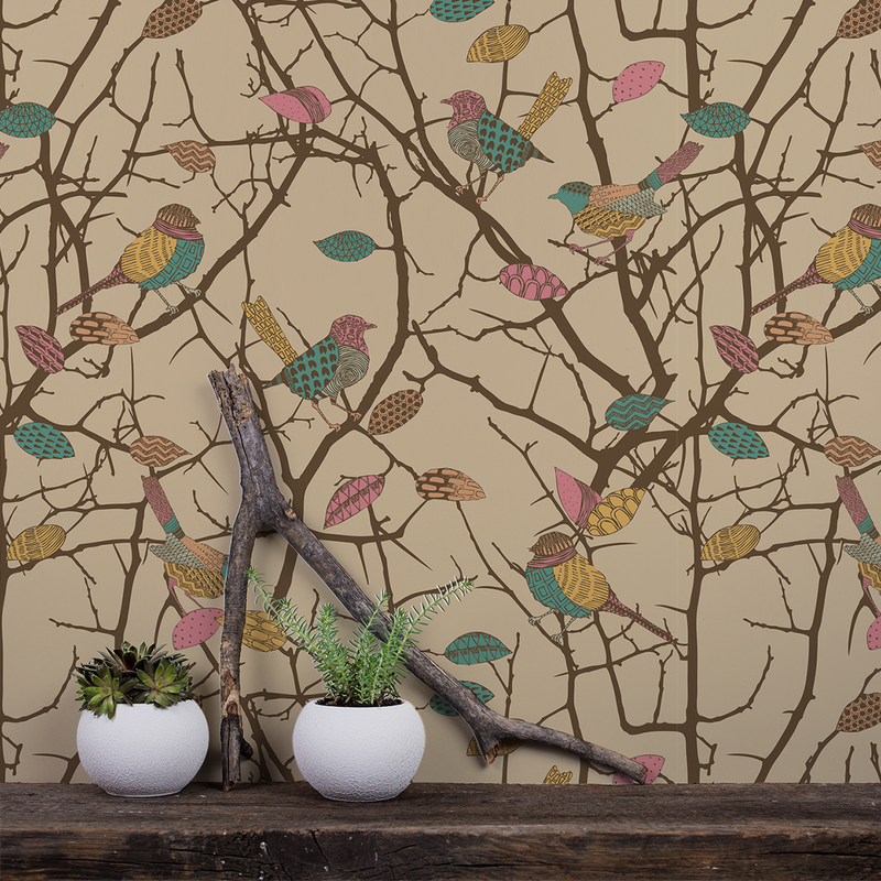 Birdz - Robin - Trendy Custom Wallpaper | Contemporary Wallpaper Designs | The Detroit Wallpaper Co.