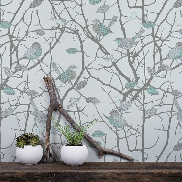 Birdz - Sparrow - Trendy Custom Wallpaper | Contemporary Wallpaper Designs | The Detroit Wallpaper Co.