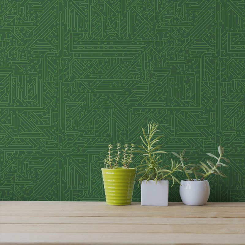 Circuit Board - Silicon - Trendy Custom Wallpaper | Contemporary Wallpaper Designs | The Detroit Wallpaper Co.