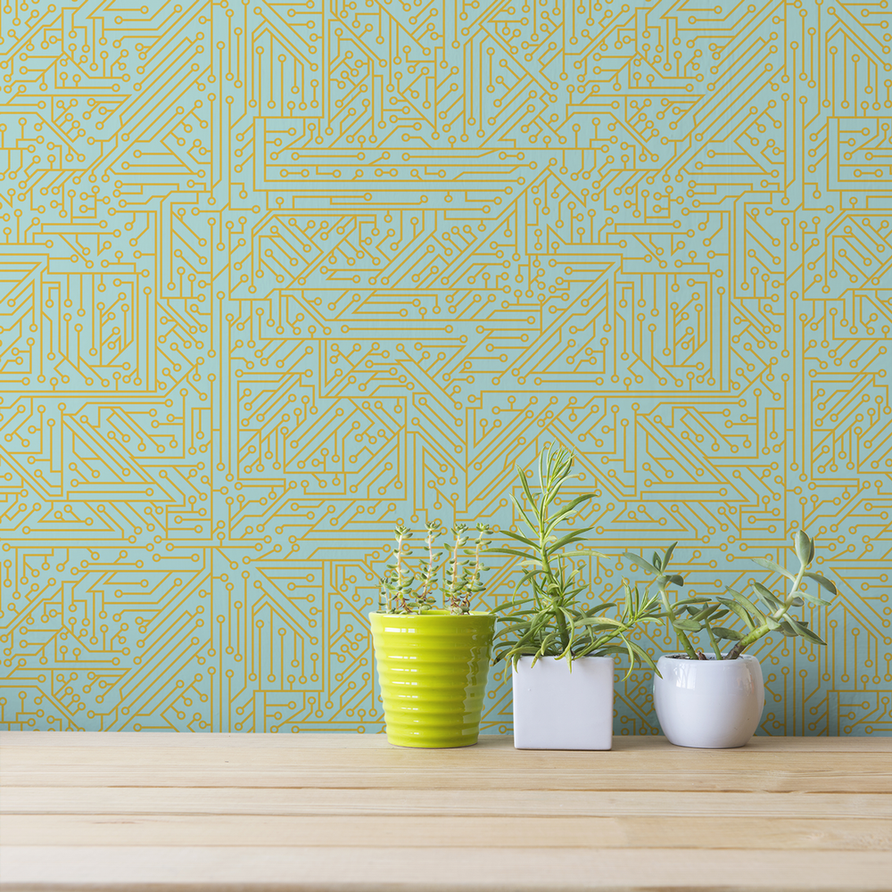 Circuit Board - Start Up - Trendy Custom Wallpaper | Contemporary Wallpaper Designs | The Detroit Wallpaper Co.