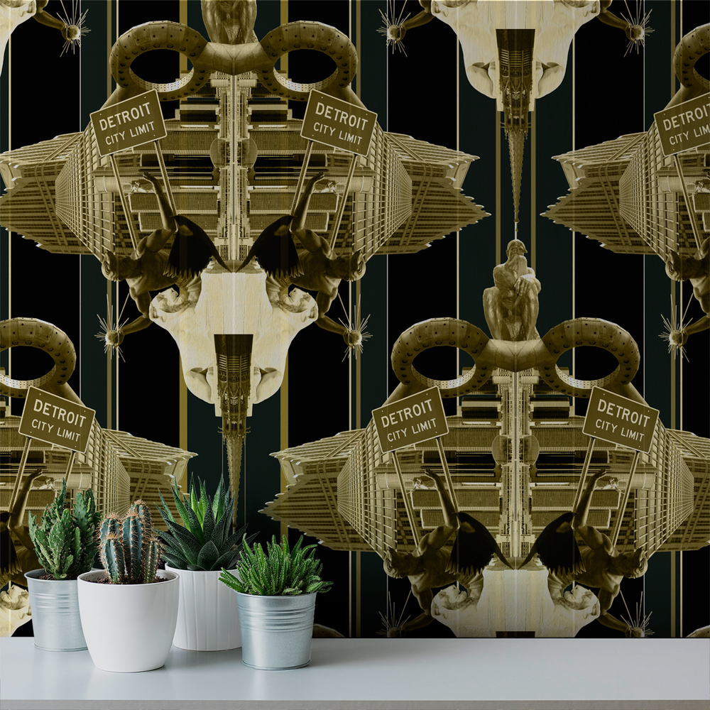 Damask Detroit - Woodward - Trendy Custom Wallpaper | Contemporary Wallpaper Designs | The Detroit Wallpaper Co.