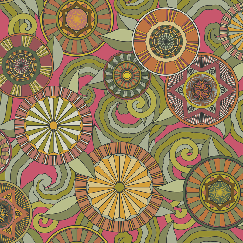 Deco Garden - Fuchsia - Trendy Custom Wallpaper | Contemporary Wallpaper Designs | The Detroit Wallpaper Co.