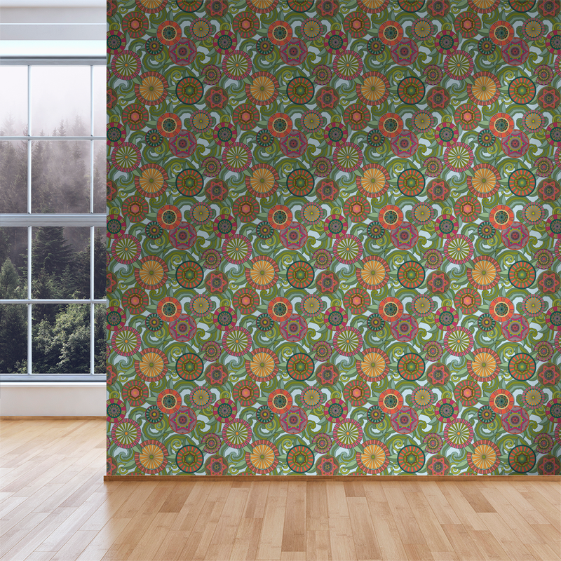 Deco Garden - Sky - Trendy Custom Wallpaper | Contemporary Wallpaper Designs | The Detroit Wallpaper Co.