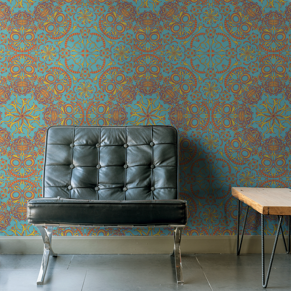 Dia de los Muertos - Calaca - Trendy Custom Wallpaper | Contemporary Wallpaper Designs | The Detroit Wallpaper Co.