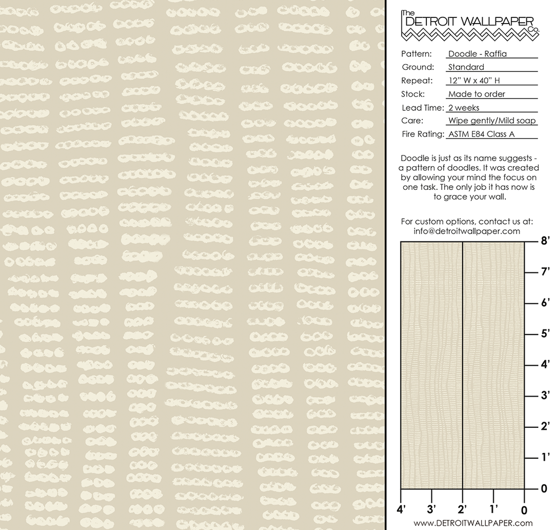 Doodle - Raffia - Trendy Custom Wallpaper | Contemporary Wallpaper Designs | The Detroit Wallpaper Co.