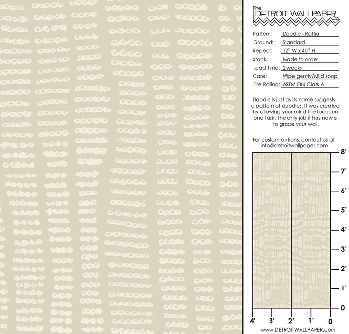 Doodle - Raffia - Trendy Custom Wallpaper | Contemporary Wallpaper Designs | The Detroit Wallpaper Co.