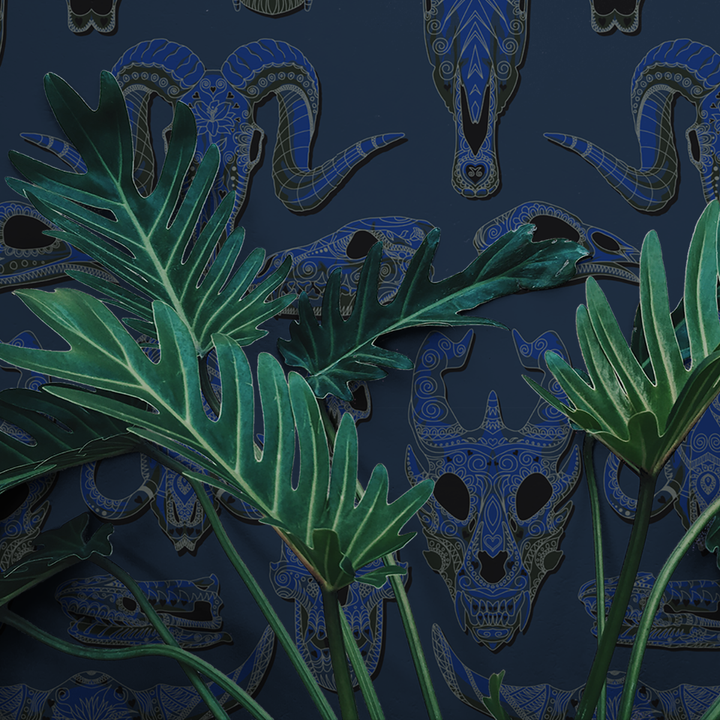 Draco - Navy - Trendy Custom Wallpaper | Contemporary Wallpaper Designs | The Detroit Wallpaper Co.