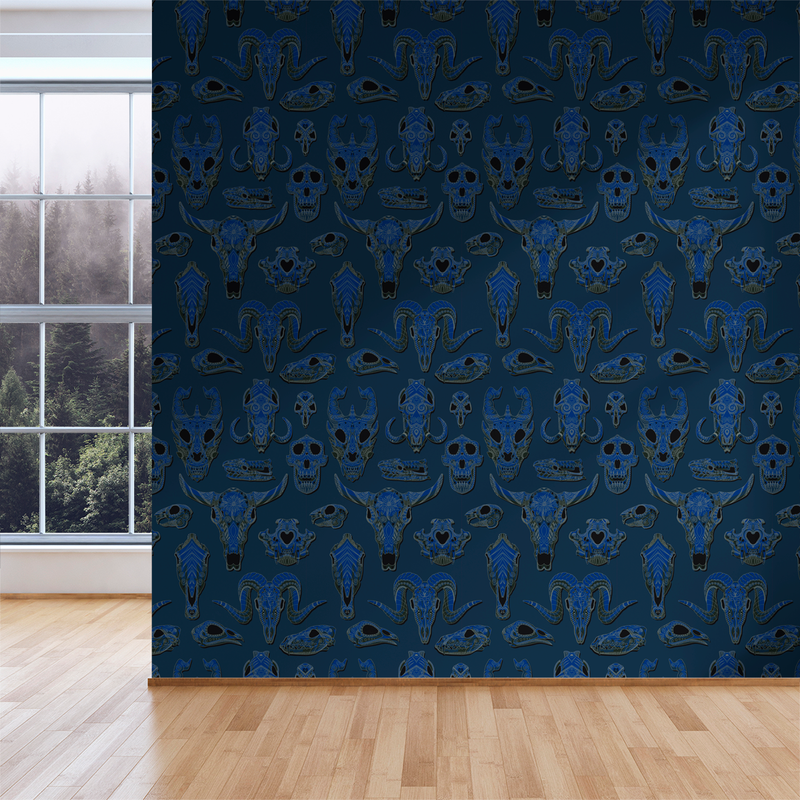 Draco - Navy - Trendy Custom Wallpaper | Contemporary Wallpaper Designs | The Detroit Wallpaper Co.