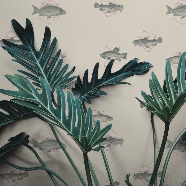 Geo Fish - Delta - Trendy Custom Wallpaper | Contemporary Wallpaper Designs | The Detroit Wallpaper Co.