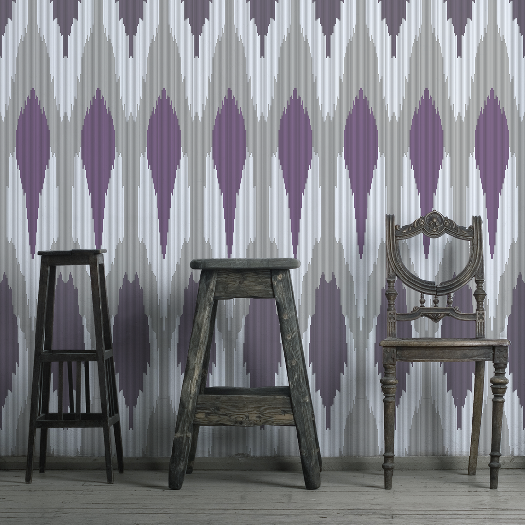 Ikat - Demure - Trendy Custom Wallpaper | Contemporary Wallpaper Designs | The Detroit Wallpaper Co.