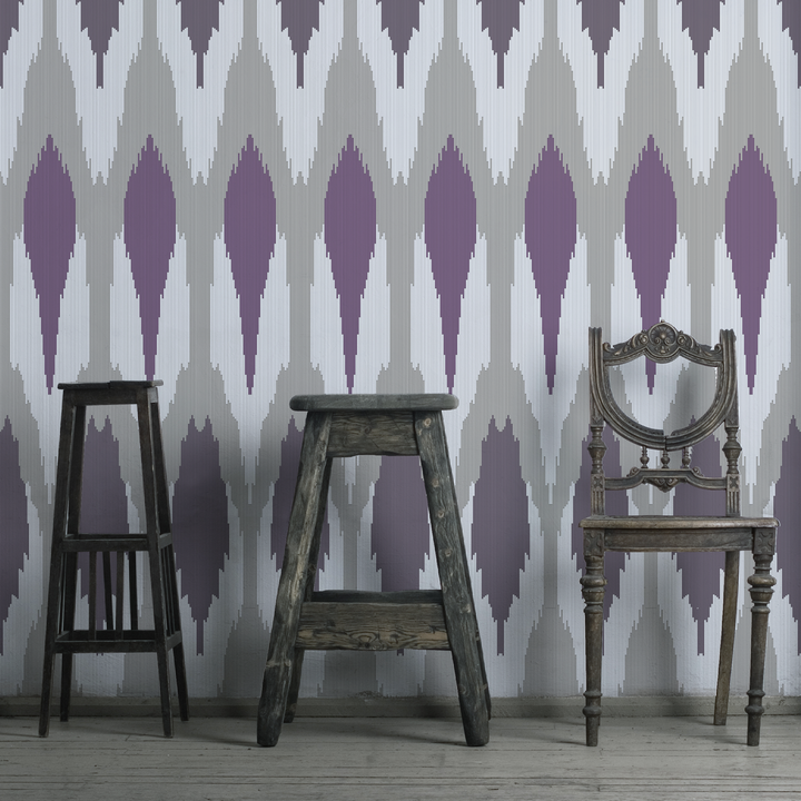 Ikat - Demure - Trendy Custom Wallpaper | Contemporary Wallpaper Designs | The Detroit Wallpaper Co.