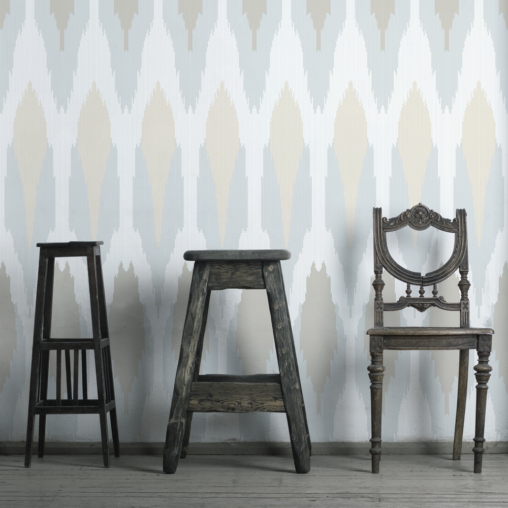 Ikat - Mineral - Trendy Custom Wallpaper | Contemporary Wallpaper Designs | The Detroit Wallpaper Co.