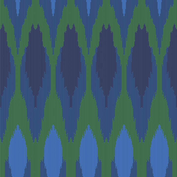 Ikat - Peacock - Trendy Custom Wallpaper | Contemporary Wallpaper Designs | The Detroit Wallpaper Co.