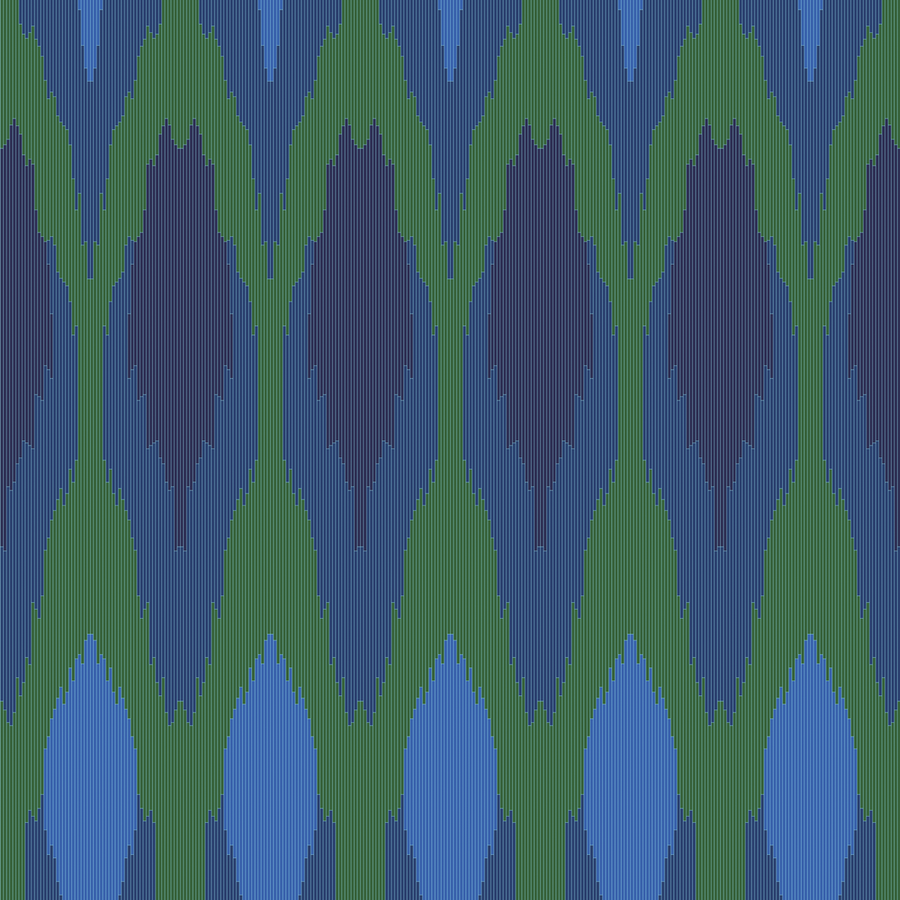 Ikat - Peacock - Trendy Custom Wallpaper | Contemporary Wallpaper Designs | The Detroit Wallpaper Co.