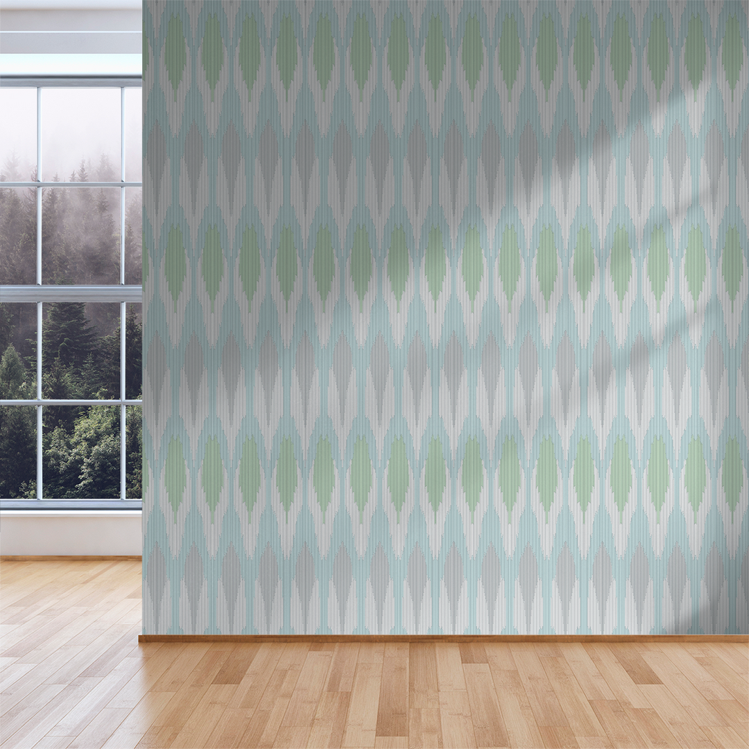 Ikat - Soothing - Trendy Custom Wallpaper | Contemporary Wallpaper Designs | The Detroit Wallpaper Co.