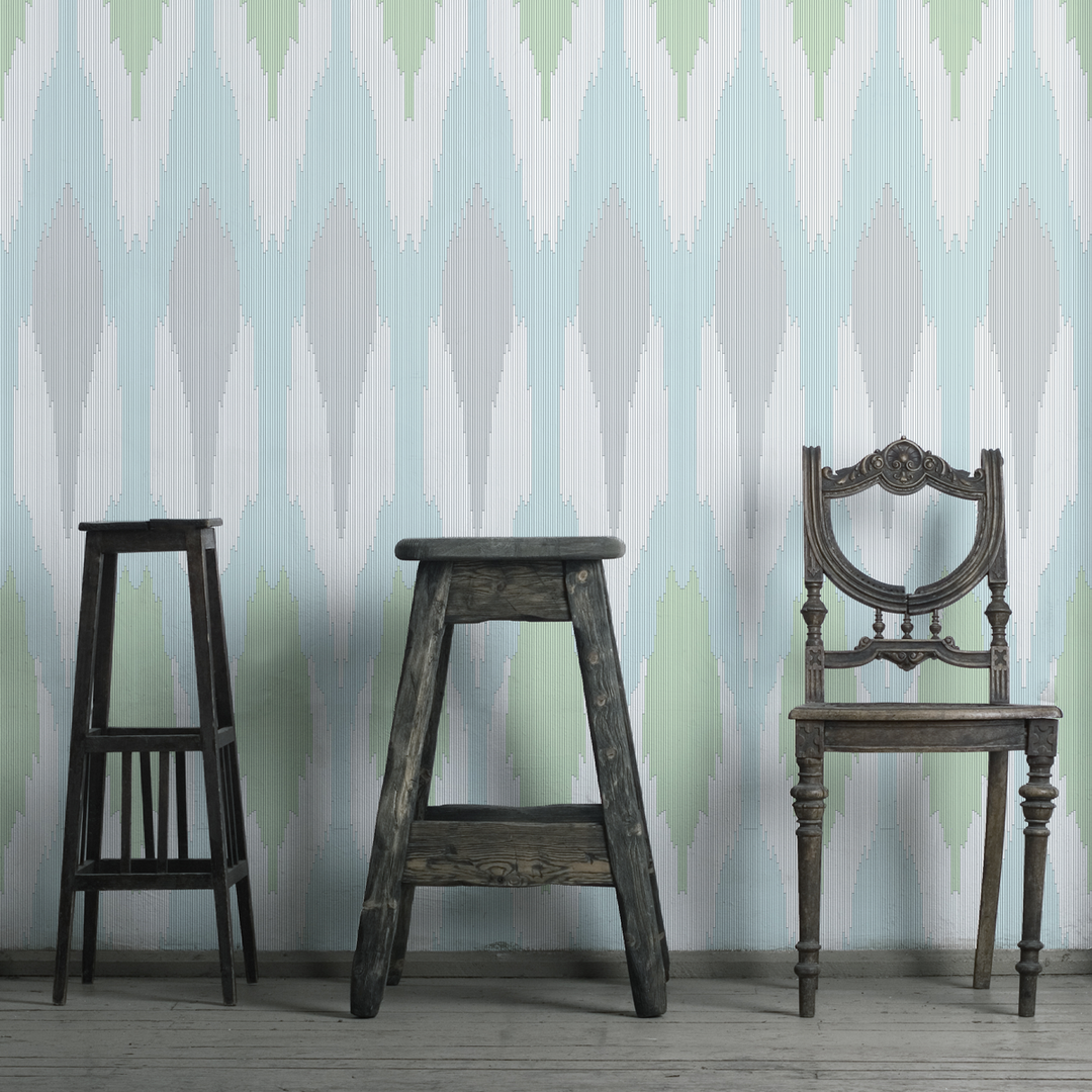 Ikat - Soothing - Trendy Custom Wallpaper | Contemporary Wallpaper Designs | The Detroit Wallpaper Co.