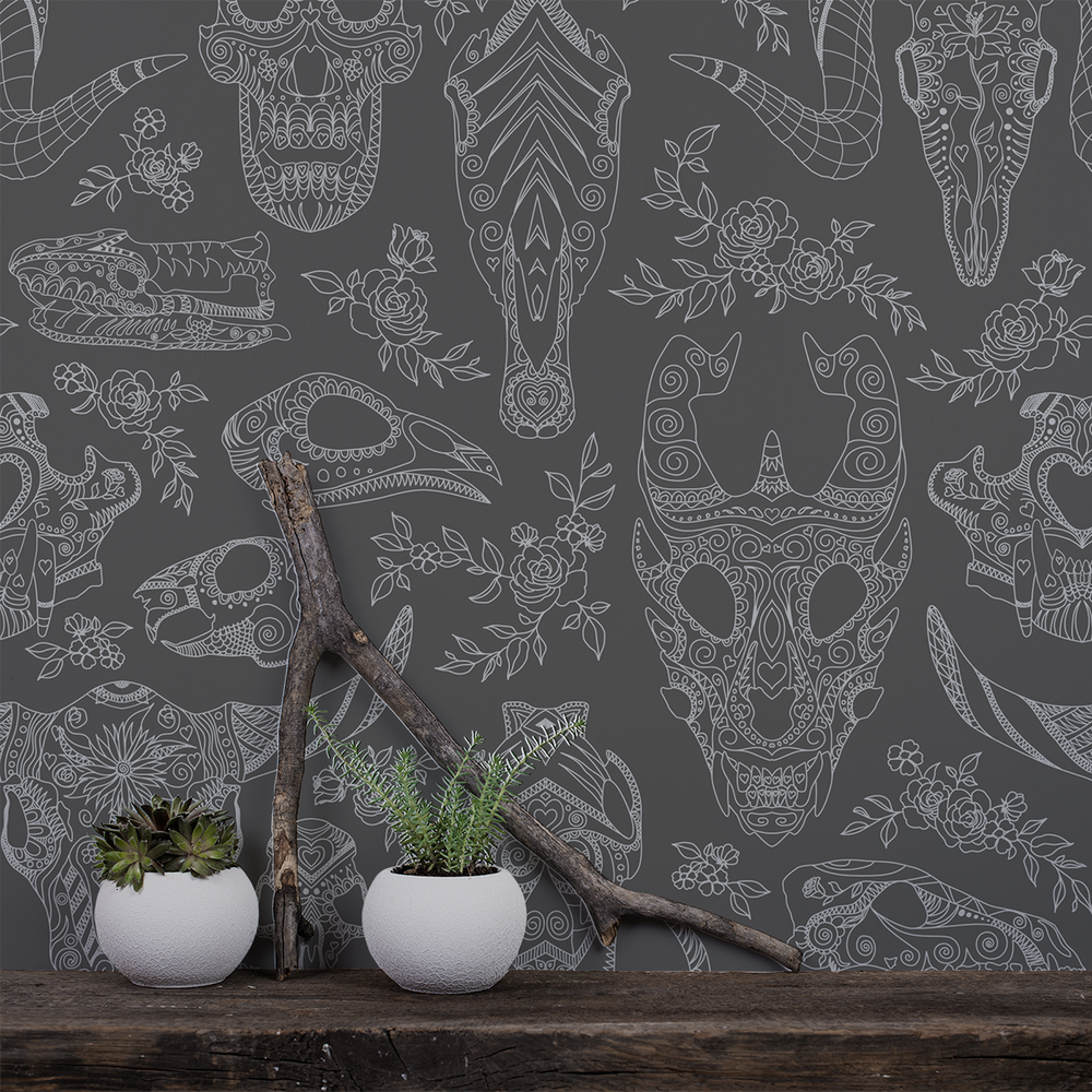 Inked - Chalkboard - Trendy Custom Wallpaper | Contemporary Wallpaper Designs | The Detroit Wallpaper Co.