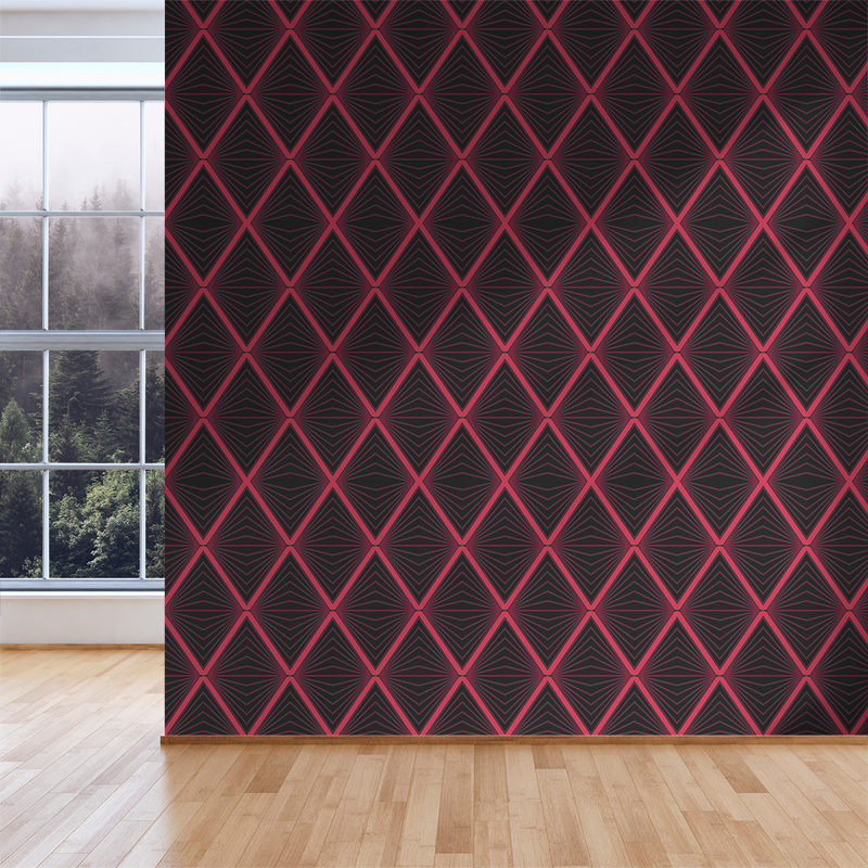 Inner Diamond - Rouge - Trendy Custom Wallpaper | Contemporary Wallpaper Designs | The Detroit Wallpaper Co.