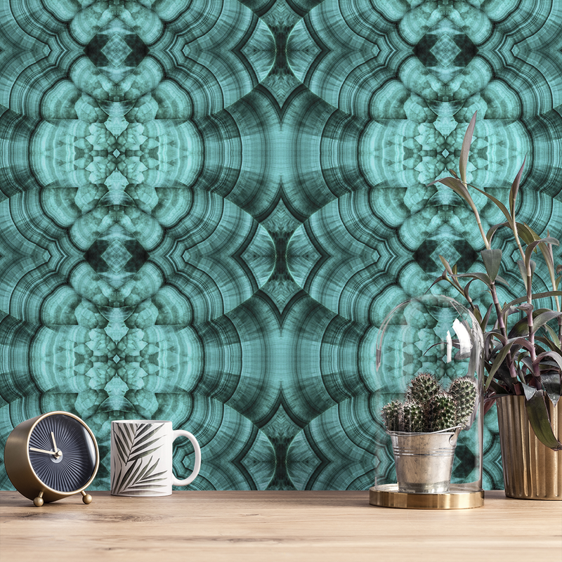 Malachite - Azul - Trendy Custom Wallpaper | Contemporary Wallpaper Designs | The Detroit Wallpaper Co.
