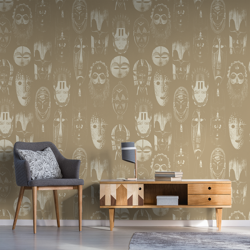 Masked - Earth - Trendy Custom Wallpaper | Contemporary Wallpaper Designs | The Detroit Wallpaper Co.