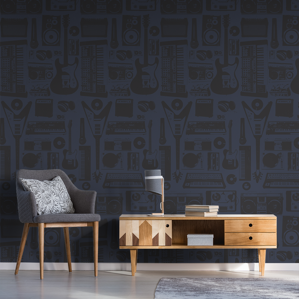 MusicWall - Electronic - Trendy Custom Wallpaper | Contemporary Wallpaper Designs | The Detroit Wallpaper Co.