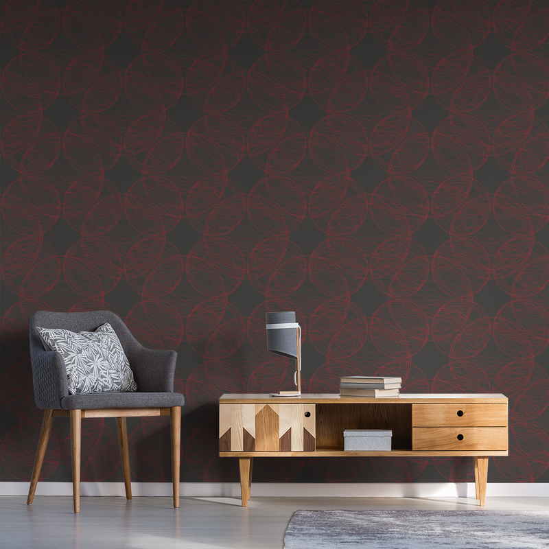 Orbital - Red Giant - Trendy Custom Wallpaper | Contemporary Wallpaper Designs | The Detroit Wallpaper Co.