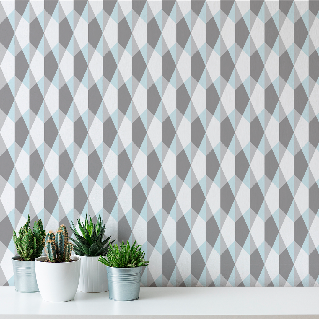 Origami - Cool Blue - Trendy Custom Wallpaper | Contemporary Wallpaper Designs | The Detroit Wallpaper Co.