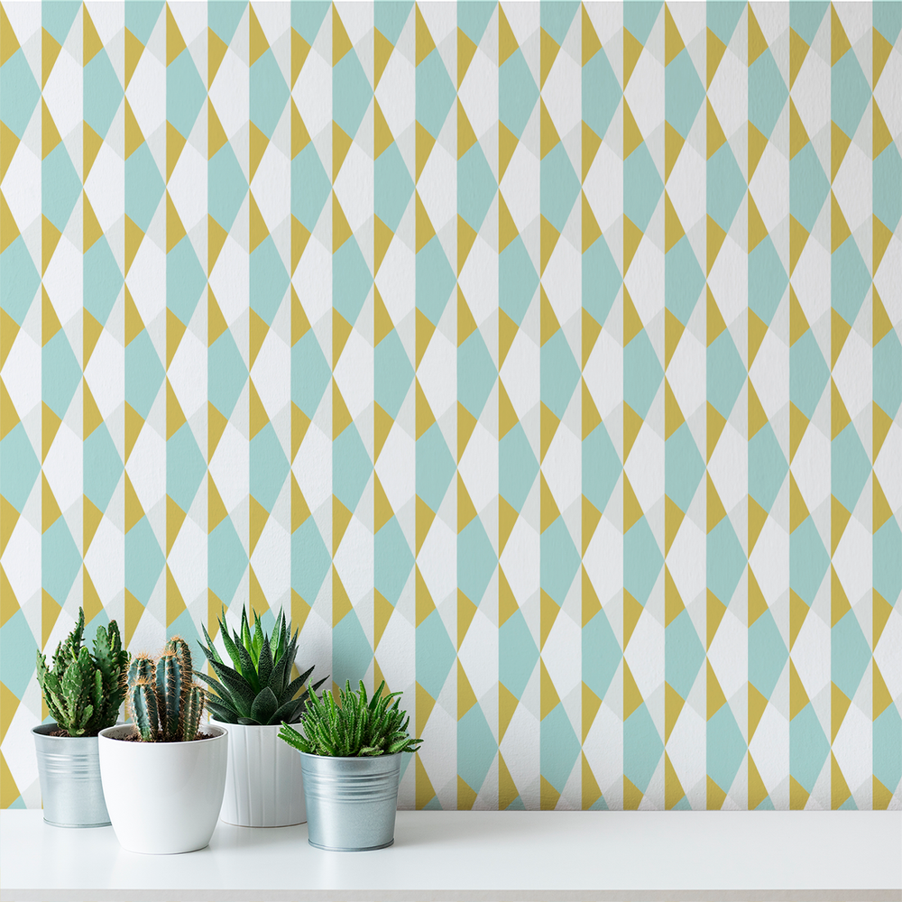 Origami - Mustard - The Detroit Wallpaper Co.