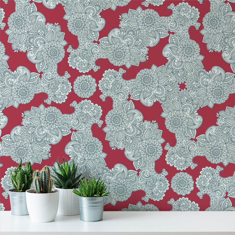 Paisley - Festival - Trendy Custom Wallpaper | Contemporary Wallpaper Designs | The Detroit Wallpaper Co.