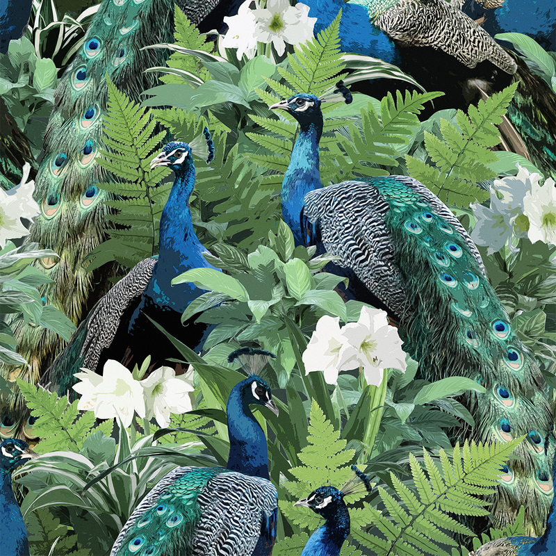 Peacock - India - Trendy Custom Wallpaper | Contemporary Wallpaper Designs | The Detroit Wallpaper Co.