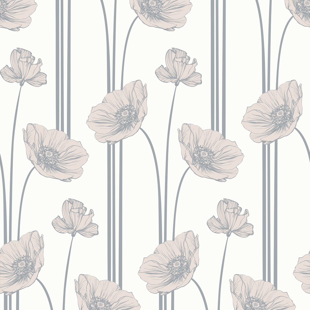 Poppy - Bisque - Trendy Custom Wallpaper | Contemporary Wallpaper Designs | The Detroit Wallpaper Co.