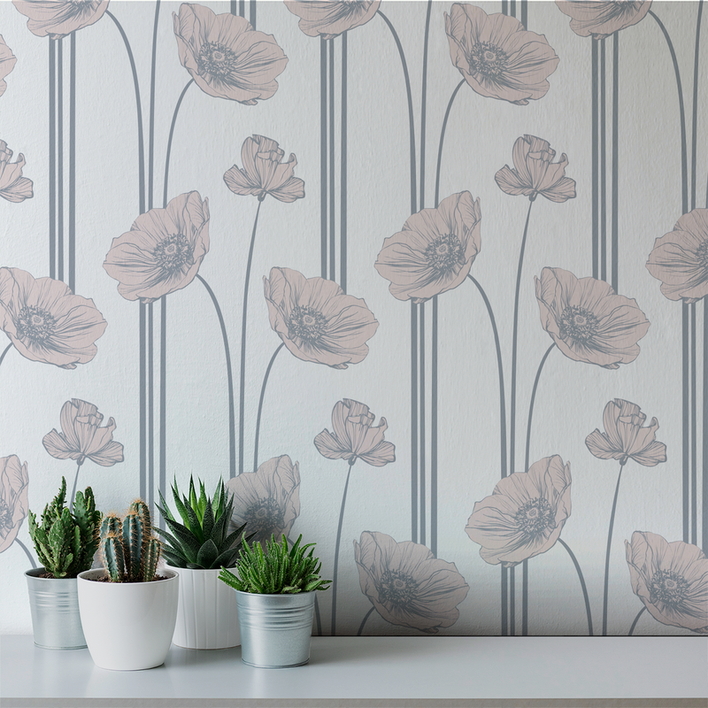 Poppy - Bisque - Trendy Custom Wallpaper | Contemporary Wallpaper Designs | The Detroit Wallpaper Co.