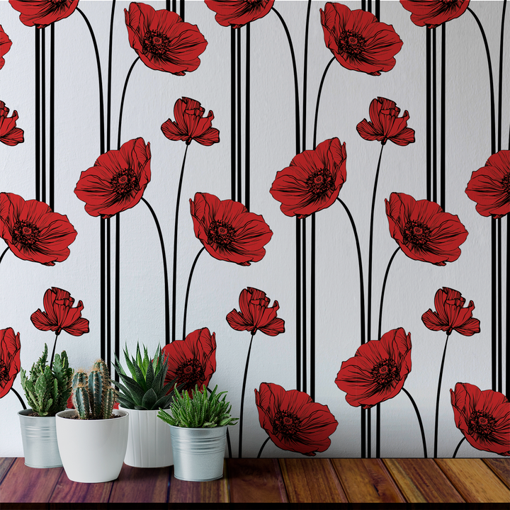 Poppy - Classic - Trendy Custom Wallpaper | Contemporary Wallpaper Designs | The Detroit Wallpaper Co.