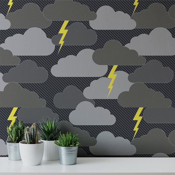 Rainy Days & Mondays - Stormy - Trendy Custom Wallpaper | Contemporary Wallpaper Designs | The Detroit Wallpaper Co.