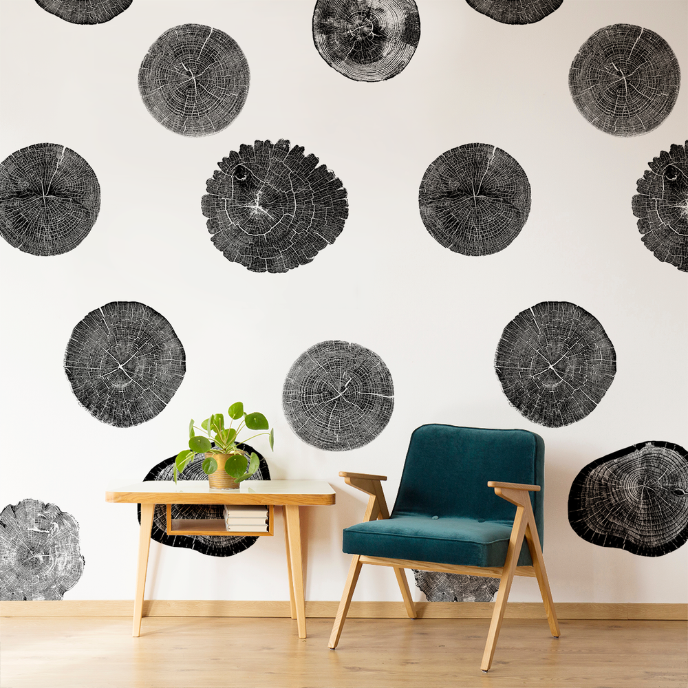 Stumped - Black - Trendy Custom Wallpaper | Contemporary Wallpaper Designs | The Detroit Wallpaper Co.