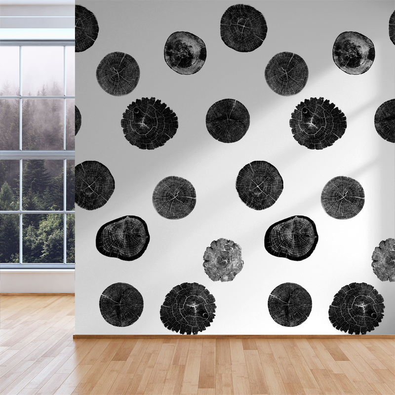 Stumped - Black - Trendy Custom Wallpaper | Contemporary Wallpaper Designs | The Detroit Wallpaper Co.