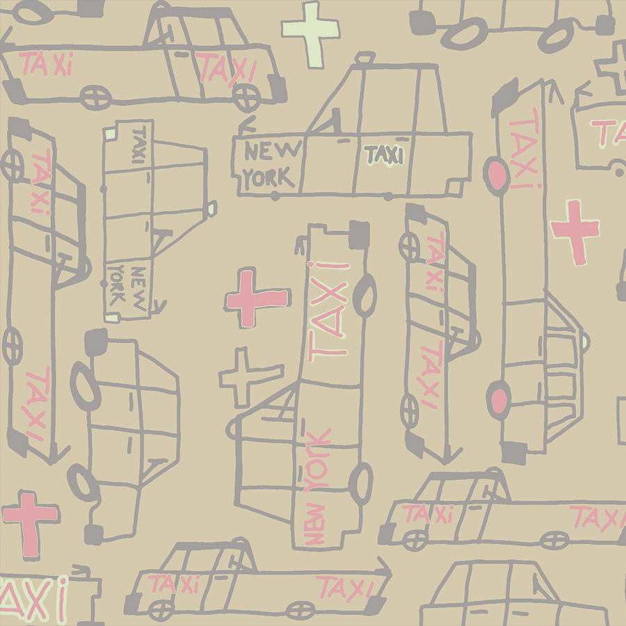 Taxi - Queens <br> Heidelberg Project - Trendy Custom Wallpaper | Contemporary Wallpaper Designs | The Detroit Wallpaper Co.