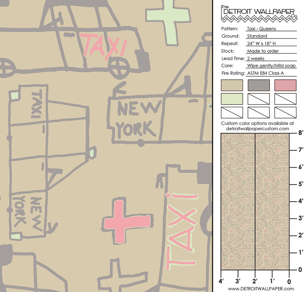 Taxi - Queens <br> Heidelberg Project - Trendy Custom Wallpaper | Contemporary Wallpaper Designs | The Detroit Wallpaper Co.