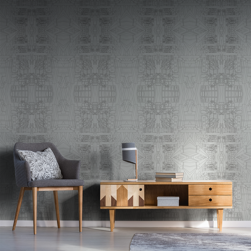 The Line - Charcoal - Trendy Custom Wallpaper | Contemporary Wallpaper Designs | The Detroit Wallpaper Co.