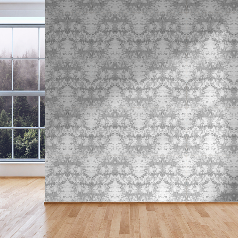 Tie-Dye - Zinc - Trendy Custom Wallpaper | Contemporary Wallpaper Designs | The Detroit Wallpaper Co.