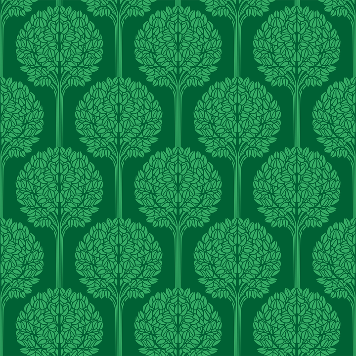 Topiary - Emerald - Trendy Custom Wallpaper | Contemporary Wallpaper Designs | The Detroit Wallpaper Co.