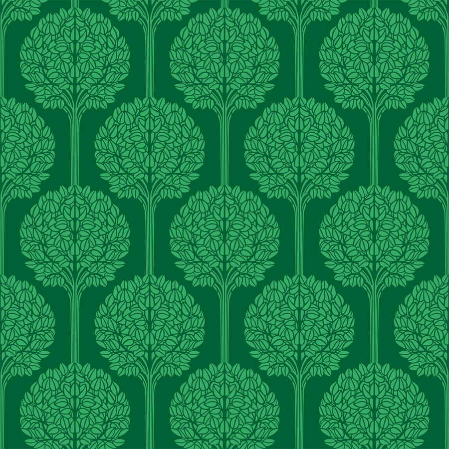 Topiary - Emerald - Trendy Custom Wallpaper | Contemporary Wallpaper Designs | The Detroit Wallpaper Co.