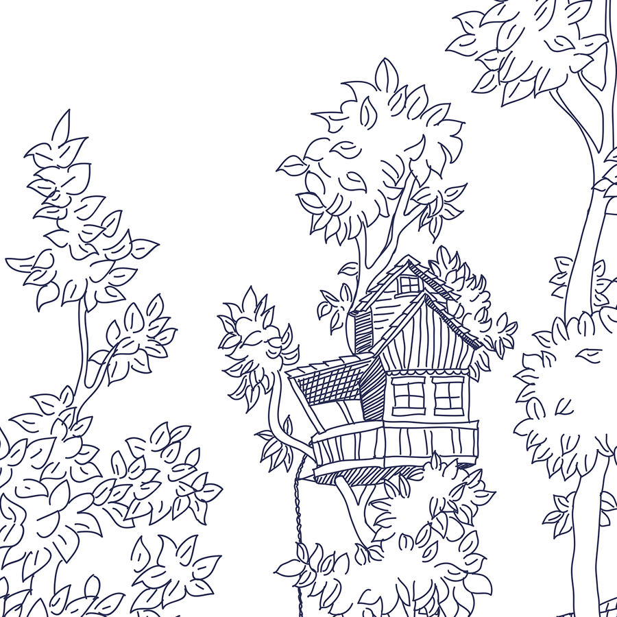 Tree House - Ballpoint - Trendy Custom Wallpaper | Contemporary Wallpaper Designs | The Detroit Wallpaper Co.